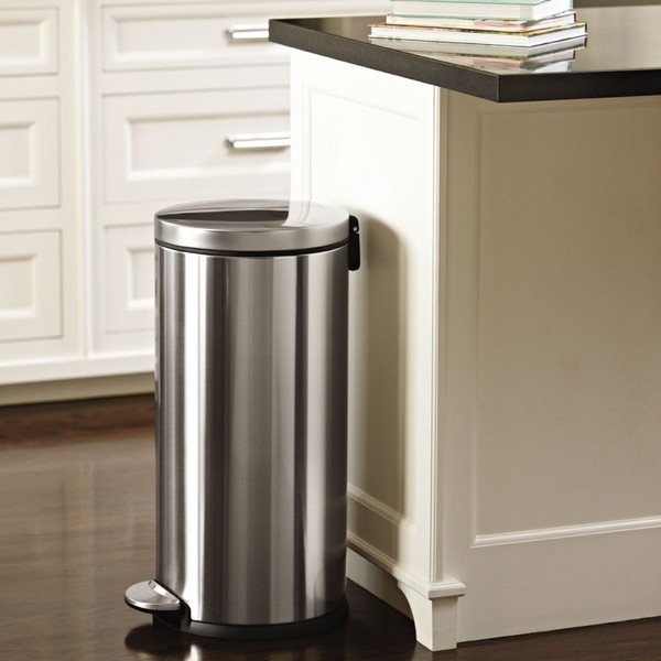 Kosz z pedałem simplehuman 30 l, matowa stal-image-1