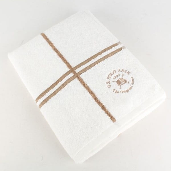 Ręcznik U.S. Polo Assn. Bath Towel White and Gold, 70x140 cm