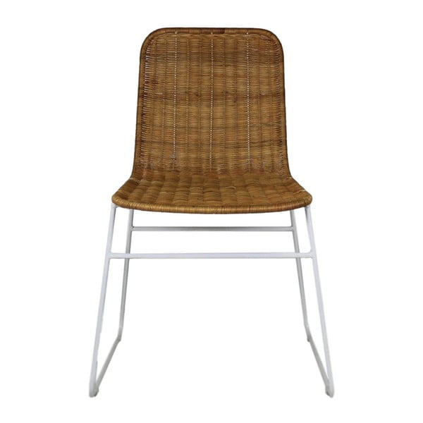 Białe krzesło do jadalni z metalu i drewna HSM collection Africa