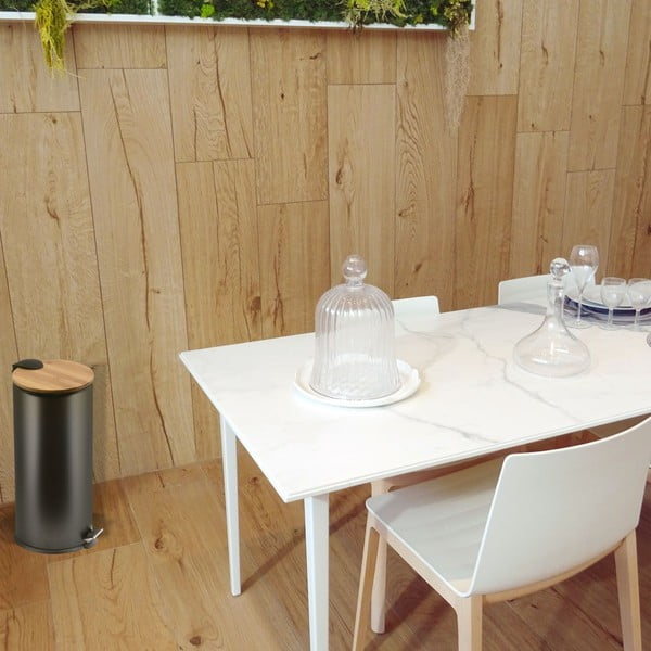 Stalowy kosz na śmieci z pedałem w kolorze matowej czerni 30 l   Adonis – Spirella-image-2