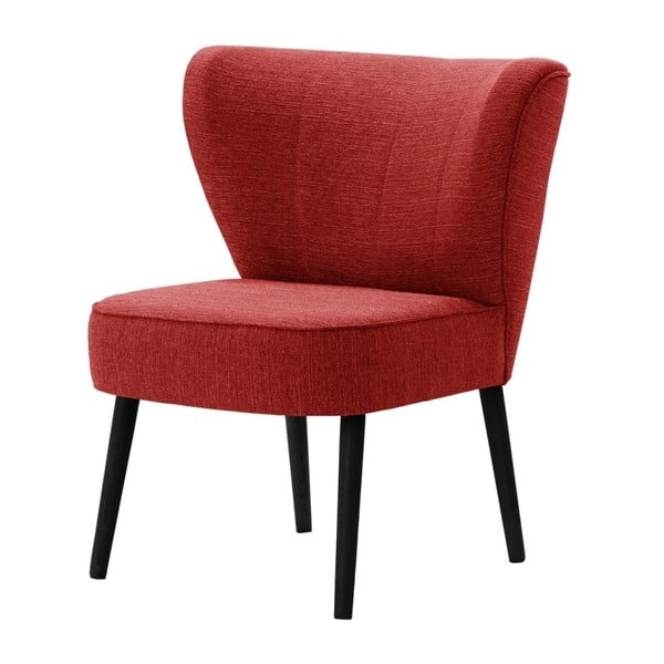 Czerwony fotel z czarnymi nogami My Pop Design Adami
