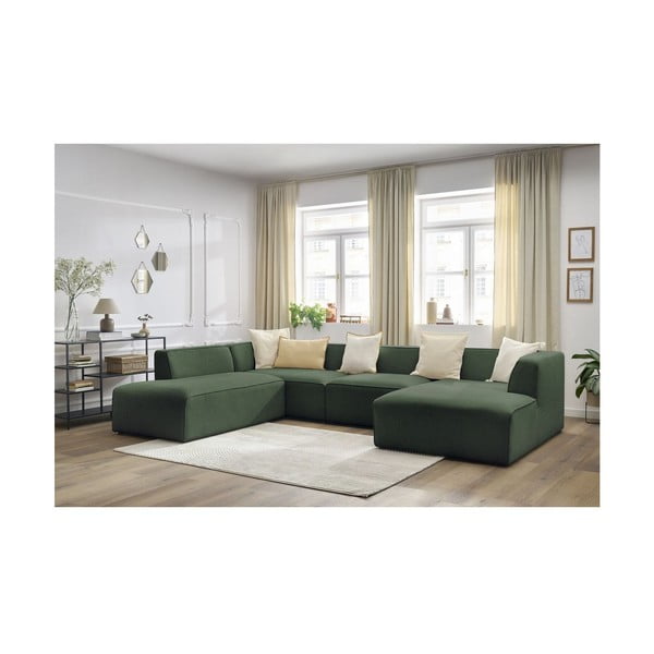 Zielony narożnik modułowy (lewostronny/w kształcie litery U) Megeve – Bobochic Paris-image-1