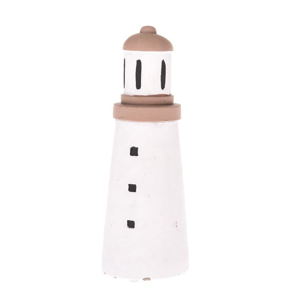 Biała betonowa dekoracja Dakls Lighthouse, wys. 18 cm