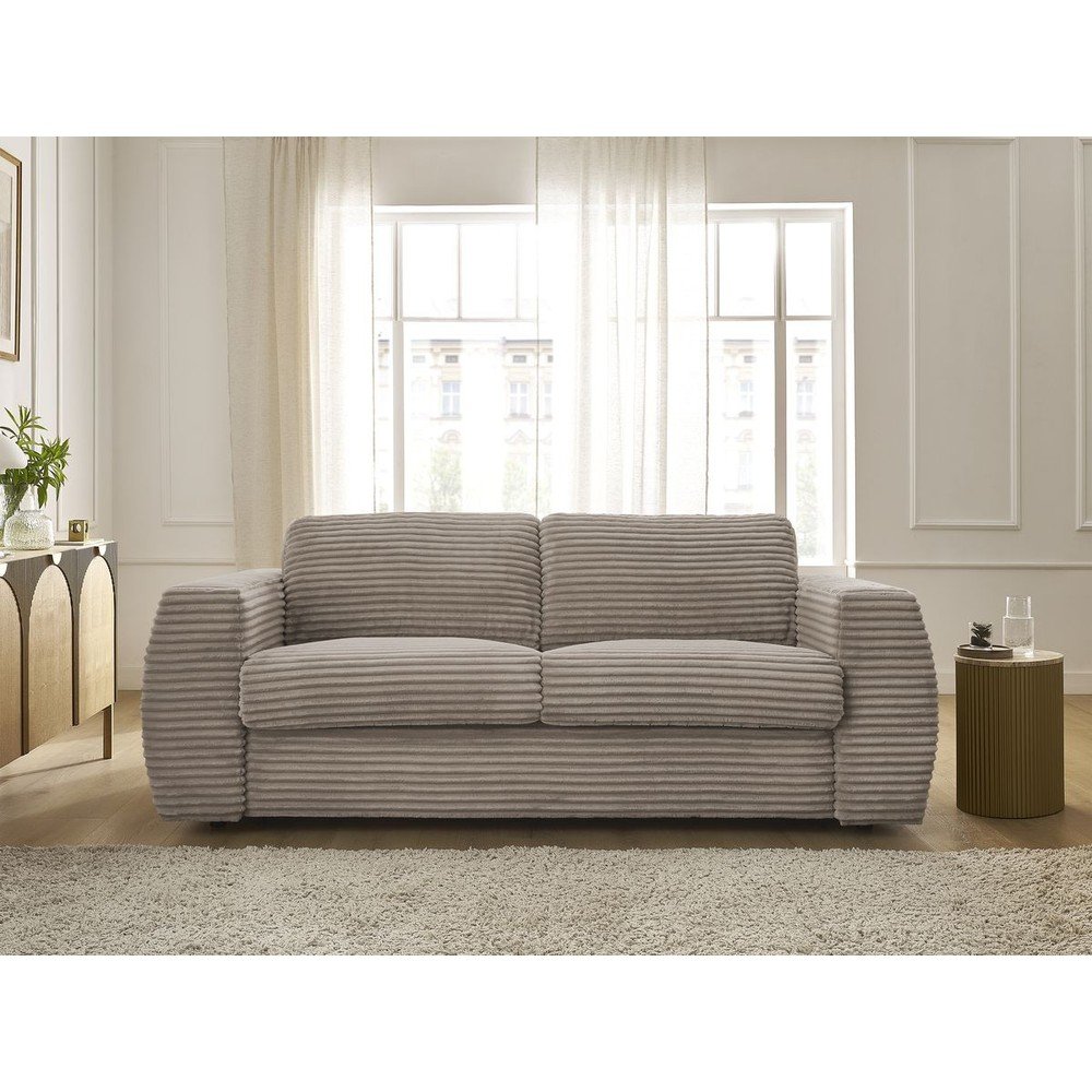 Szarobrązowa sztruksowa rozkładana sofa do spania 240 cm Hugo – Bobochic Paris (zdjęcie 4)