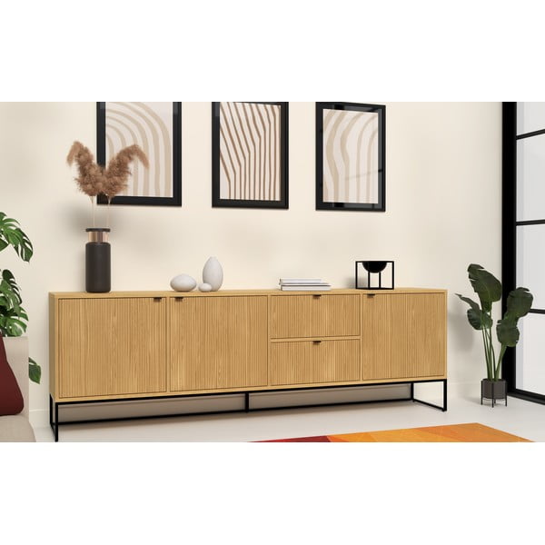 Niska komoda w dekorze dębu 235x76 cm Bali – Tenzo-image-1