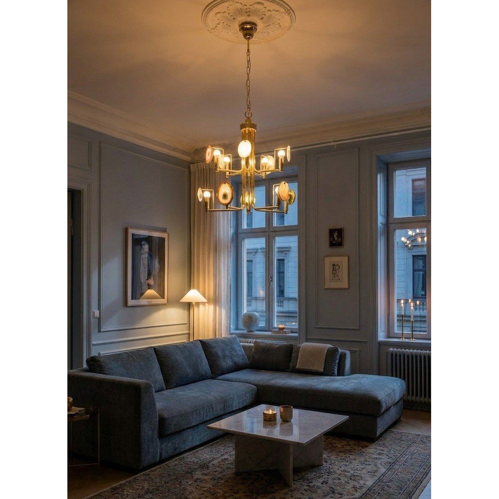 Metalowa lampa wisząca w kolorze złota Glamour – Premier Housewares (zdjęcie 5)