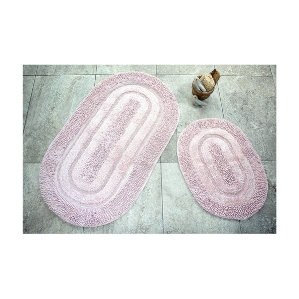 Zestaw 2 różowych dywaników łazienkowych Jane