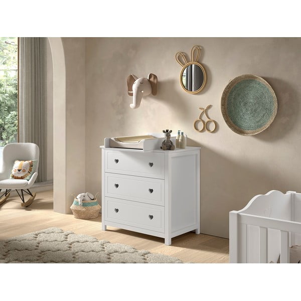 Biała komoda dziecięca z przewijakiem 90x103x73 cm Amori – Vipack-image-1