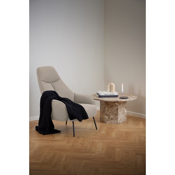 Jasnobrązowy marmurowy okrągły stolik ø 80 cm Naxos – Actona-image-1