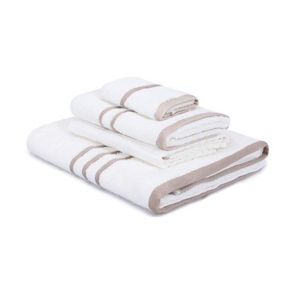 Białe bawełniane ręczniki zestaw 4 szt. Linda – Foutastic