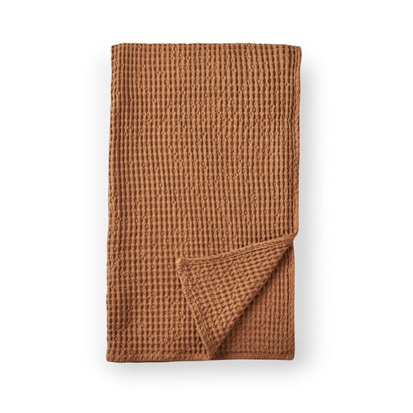 Brązowy bawełniany koc 150x200 cm Jaipur Chunky Waffle – Pineapple Elephant