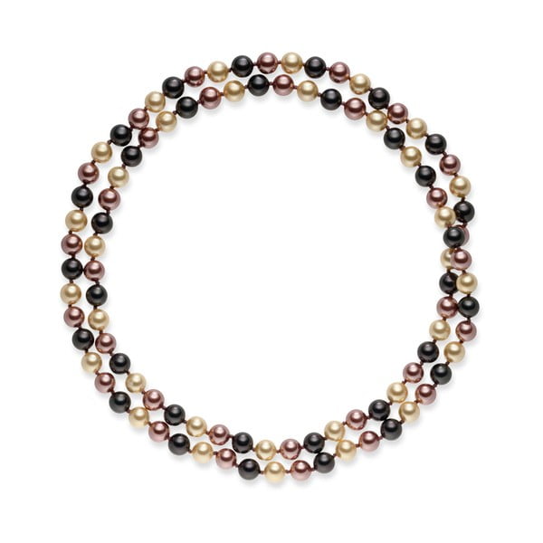 Ciemno-brązowy naszyjnik z pereł Pearls Of London Mystic, 90 cm