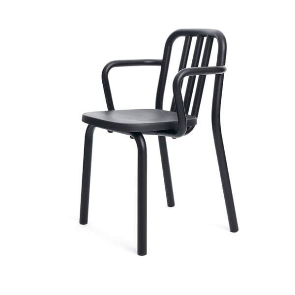 Czarne krzesło z podłokietnikami Mobles 114 Tube