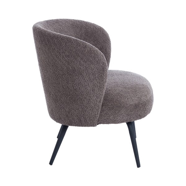 Ciemnobrązowy fotel z materiału bouclé Dieyda – Light & Living-image-3