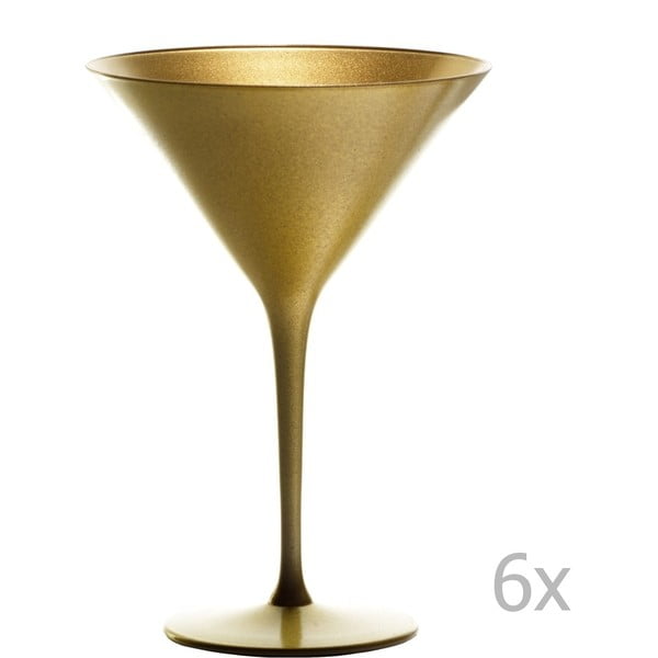 Zestaw 6 złotych kieliszków koktajlowych Stölzle Lausitz Olympic Cocktail, 240 ml