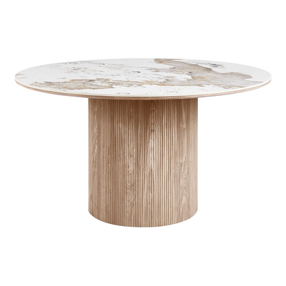Okrągły stół z blatem w dekorze marmuru ø 140 cm Athens – House Nordic