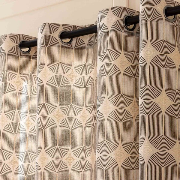 Czarno-beżowa zasłona 140x240 cm Ondine – douceur d'intérieur-image-2