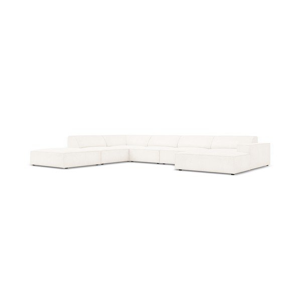 Beżowy narożnik (lewostronny) z materiału bouclé Jodie – Micadoni Home-image-3