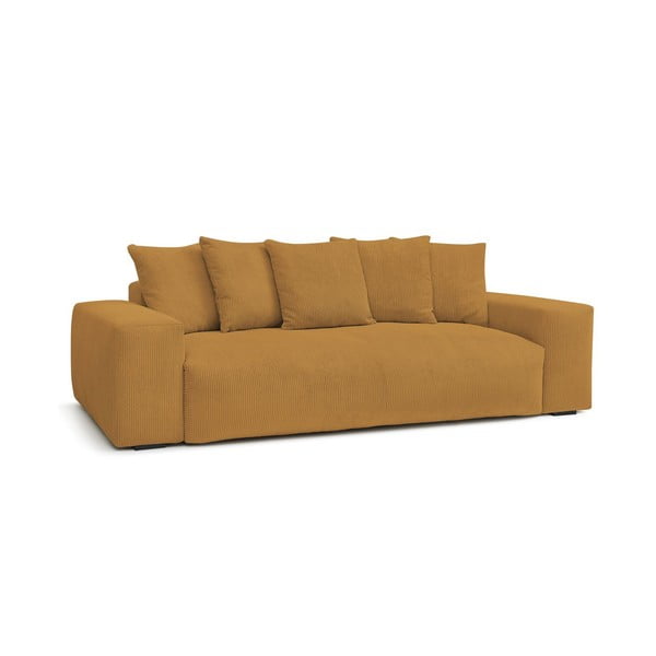 Musztardowa sztruksowa sofa 280 cm Voltaire – Bobochic Paris-image-3