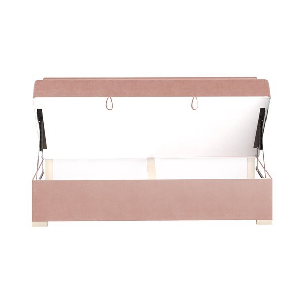 Różowe łóżko dziecięce ze schowkiem i materacem 90x200 cm Cozi – Ghado-image-4