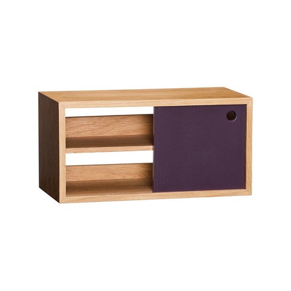 Bordowa/w naturalnym kolorze półka w dekorze dębu 40 cm Slide – Hübsch