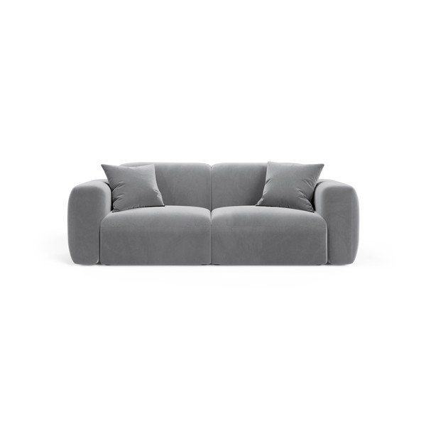 Szara aksamitna sofa 220 cm Strino – Cosmopolitan Design