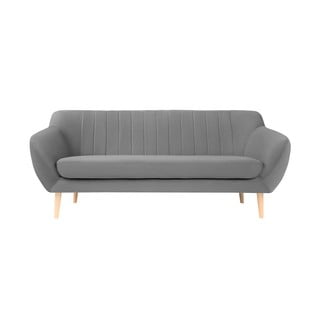 Szara aksamitna sofa Mazzini Sofas Sardaigne, 188 cm