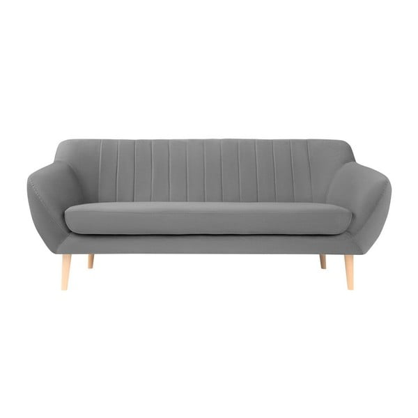 Szara aksamitna sofa Mazzini Sofas Sardaigne, 188 cm