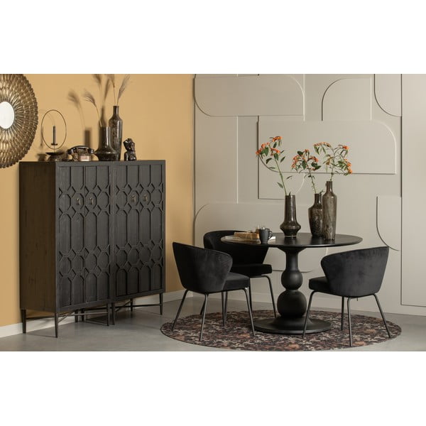 Czarna szafka z drewna z recyklingu 75x143x40 cm Bequest – WOOOD-image-1