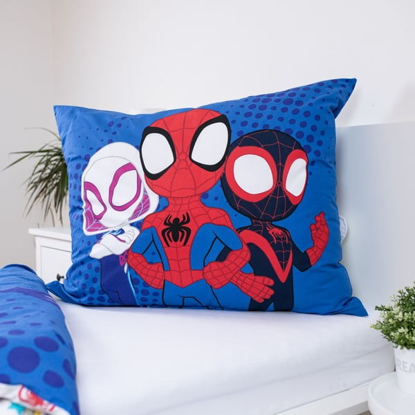 Niebieska bawełniana pościel dziecięca jednoosobowa 140x200 cm Spidey – Jerry Fabrics-image-3