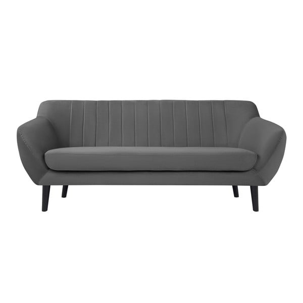 Szara sofa 3-osobowa z czarnymi nogami Mazzini Sofas Toscane