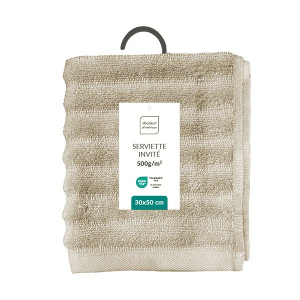 Beżowy bawełniany ręcznik frotte 30x50 cm Maya – douceur d'intérieur-image-4