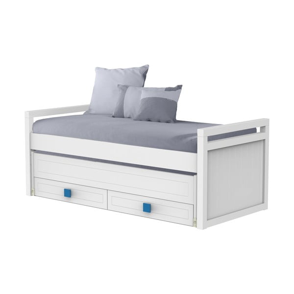 Białe łóżko jednoosobowe z szufladą Trébol Mobiliario Aura, 90x190/200 cm