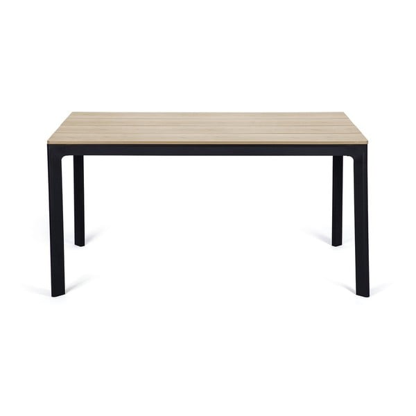 Zestaw 4 czarnych krzeseł Kai i naturalnego stołu Thor – Bonami Essentials-image-1