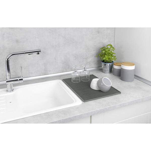 Szara gumowa podkładka do naczyń 40x30 cm Maxi – Wenko-image-1