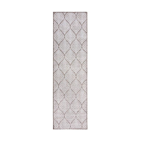 Dywan odpowiedni na zewnątrz w kolorze kości słoniowej 66x230 cm Elm Leaf – Flair Rugs