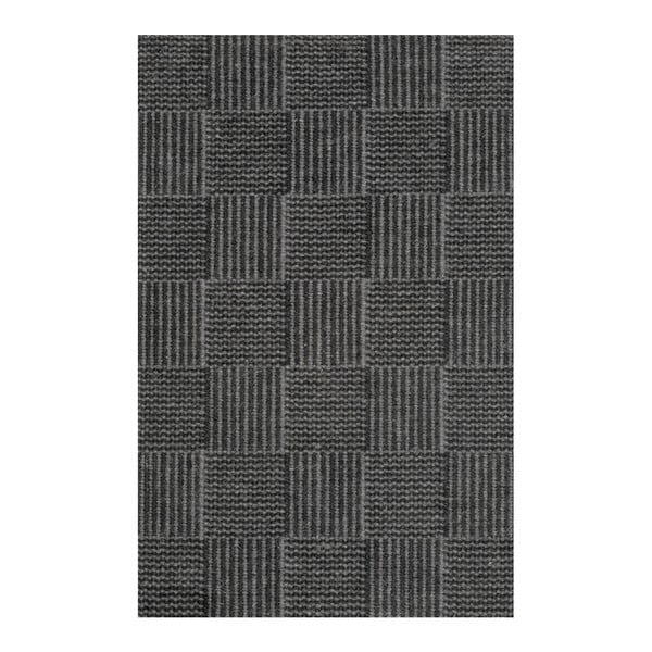 Ciemnoszary dywan ręcznie tkany Linie Design Chess, 50x80 cm