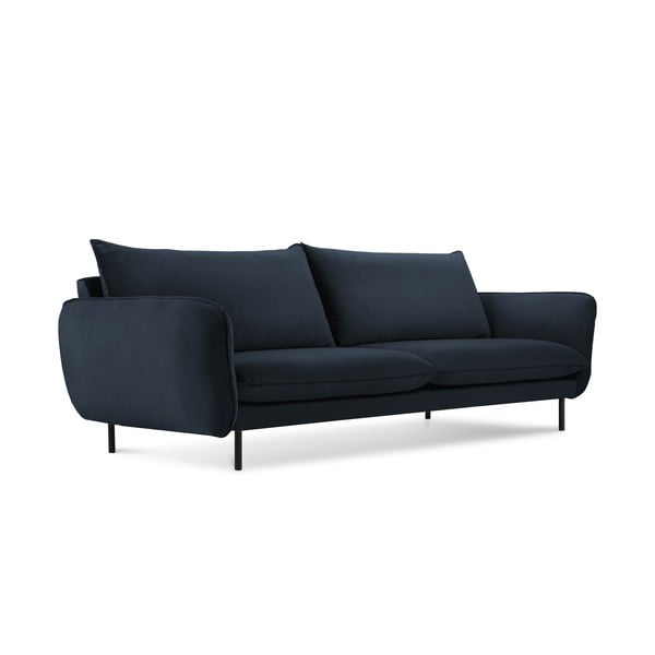 Ciemnoniebieska aksamitna sofa 230 cm Vienna – Cosmopolitan Design
