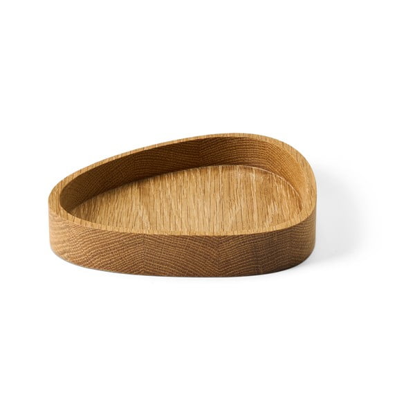 Drewniany pojemnik dekoracyjny w naturalnym kolorze 18x16x3 cm Curve M – LIND DNA