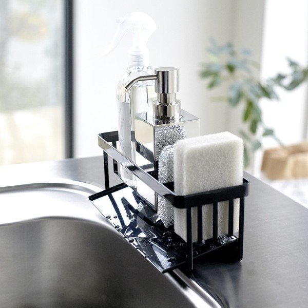 Czarny metalowy stojak na akcesoria do mycia naczyń Tower – YAMAZAKI-image-1
