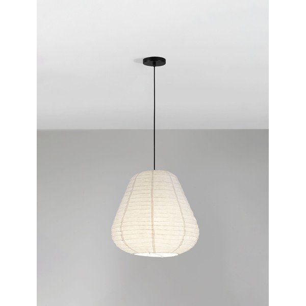 Biała lniana lampa wisząca ø 50 cm Linnet – Nova Luce-image-3