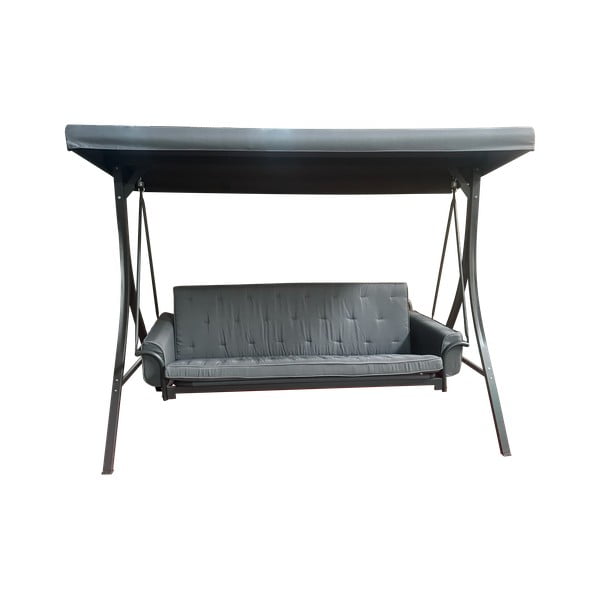 Szara metalowa huśtawka ogrodowa Madrid – Rojaplast