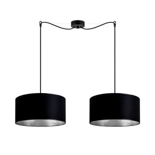 Czarna podwójna lampa wisząca z wnętrzem w kolorze srebra Sotto Luce Mika