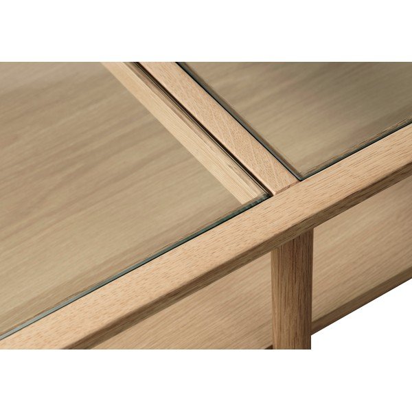 Naturalny szklany stolik 60x120 cm Elba – Unique Furniture-image-4