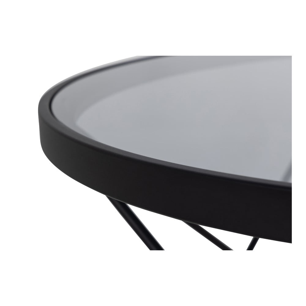 Czarny stolik ze szklanym blatem ø 80 cm Cuxton – Actona (zdjęcie 7)