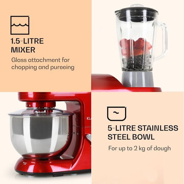 Czerwony wielofunkcyjny robot kuchenny Klarstein Lucia Rossa-image-4