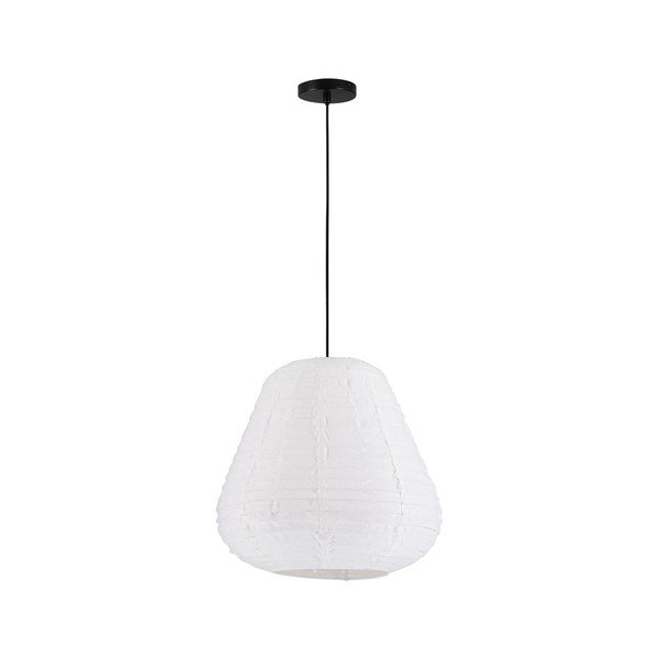 Biała lniana lampa wisząca ø 50 cm Linnet – Nova Luce