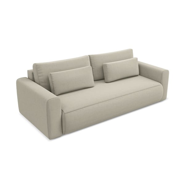 Beżowa aksamitna rozkładana/ze schowkiem sofa 238 cm Kapua – Makamii-image-2