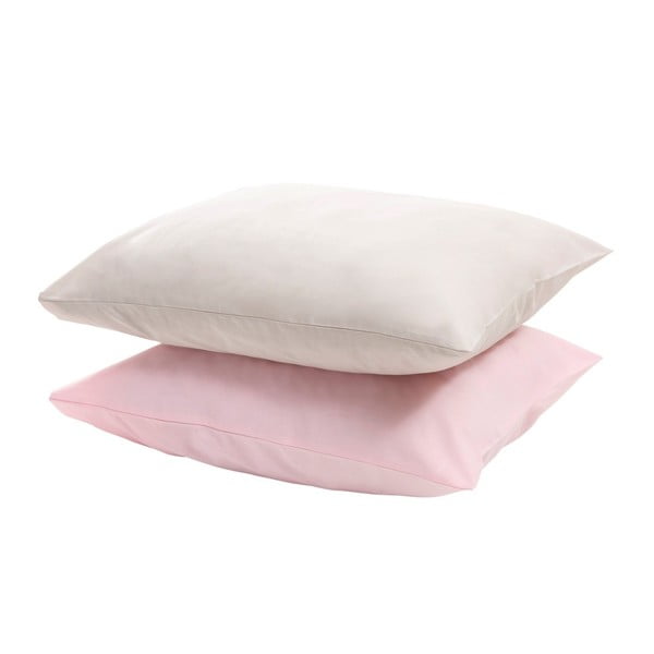 Zestaw białej i różowej poduszki Baby Pillowcase Pink Stone