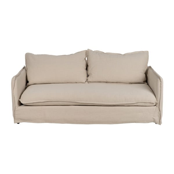 Kremowa lniana sofa 200 cm – Ixia